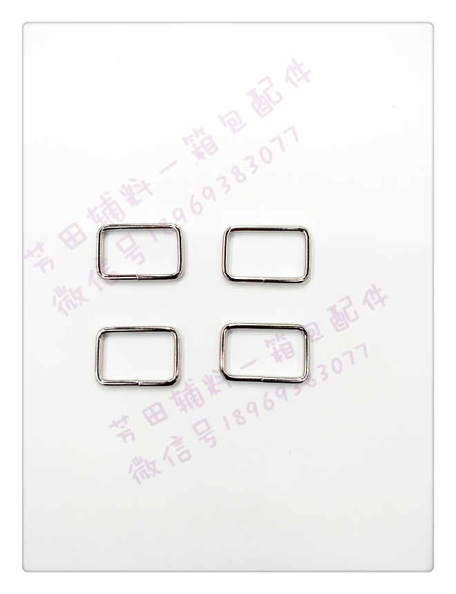 铁丝方扣白镍2.0*6*4分口字扣产品图