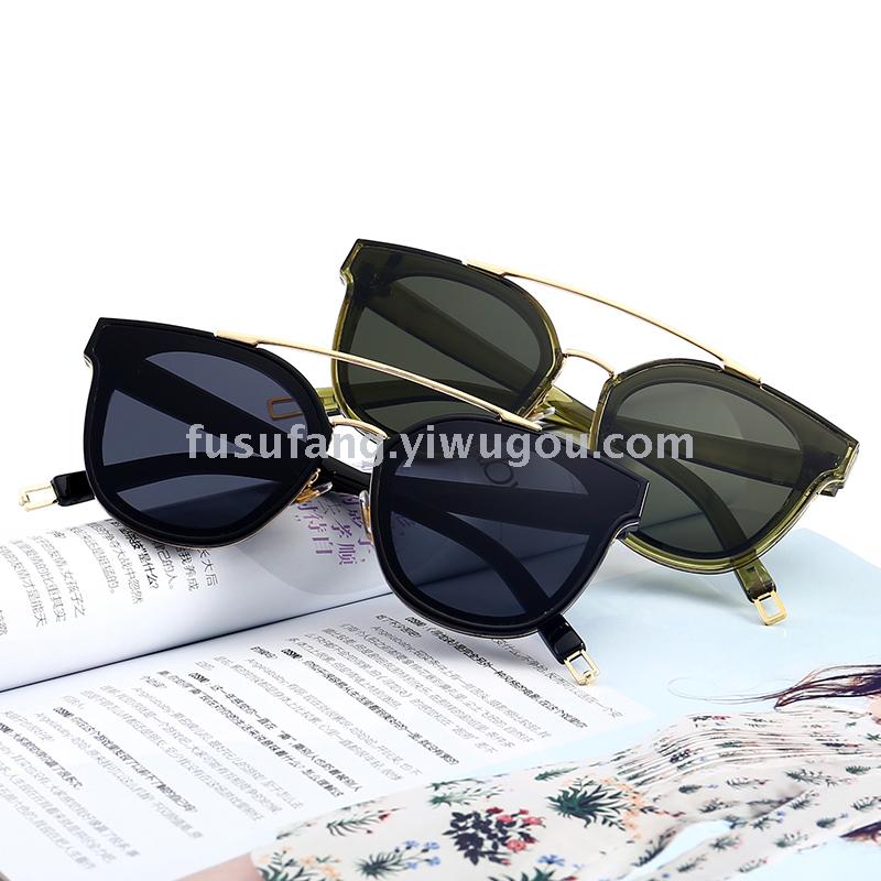 现货欧美时尚太阳镜 复古平板眼镜 金属脚太阳眼镜 6873图