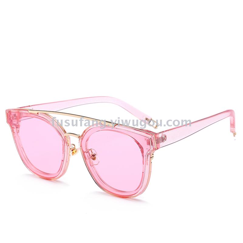 现货欧美时尚太阳镜 复古平板眼镜 金属脚太阳眼镜 6873细节图