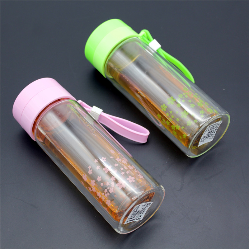 Double-layer transparent glass cup, high-end business glass with filter screen, tea cup, crystal cup, tea cup
