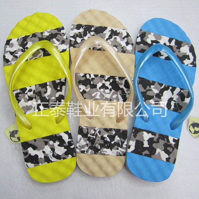 EVA color-blocked camouflage massage flip-flops are available