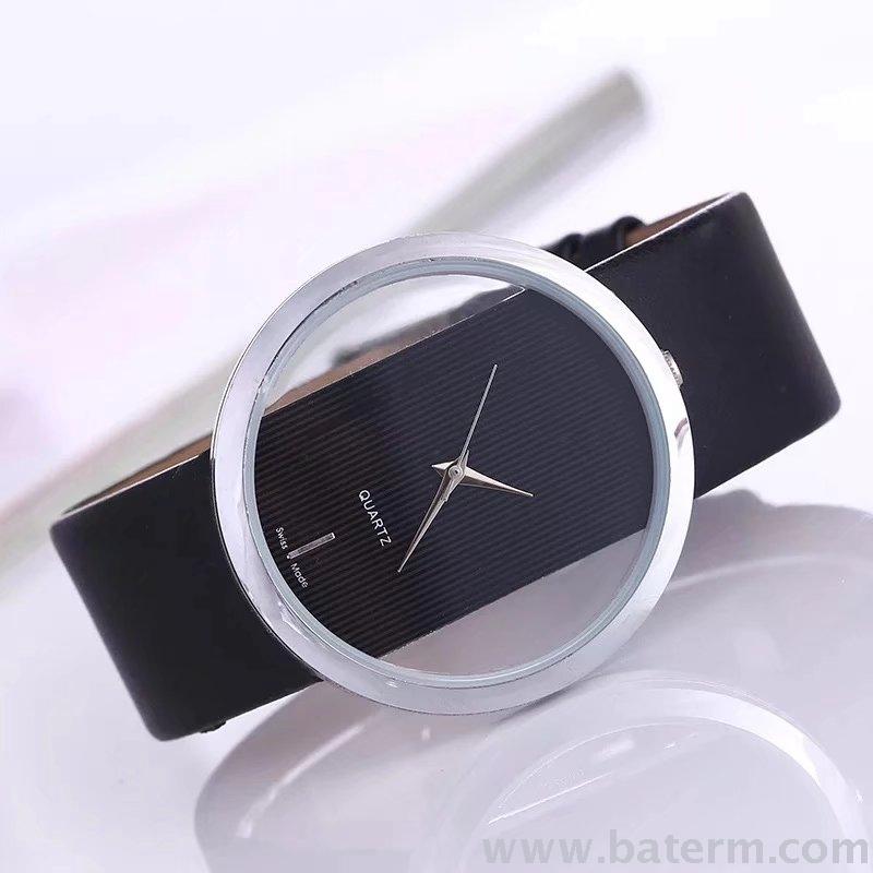 Aliexpress's best-selling, fashionable, simple and classic skeletonized leather strap women's fashion watch Specification image