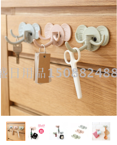 可爱大象壁挂粘钩厨房浴室免钉门后挂钩多用粘胶无痕挂钩