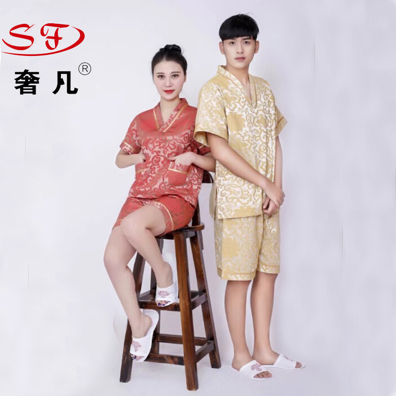 套装洗浴服浴衣女款情侣汗蒸服男女款桑拿服