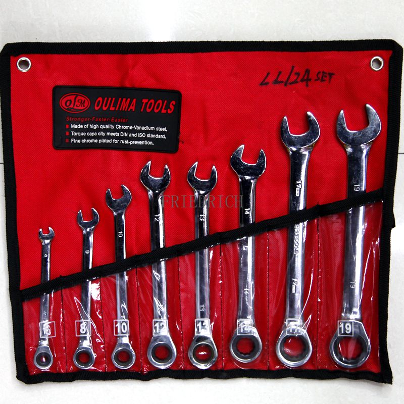 8,10,12,14,22 Sets Of Dual-Purpose Ratchet Wrench Set Auto Repair Tools Specification drawing