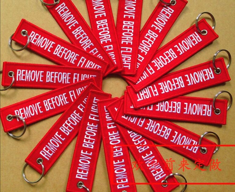 Embroidered keychain, embroidered keychain, custom-made Logo keychain pendant, twill fabric keychain with lock edge