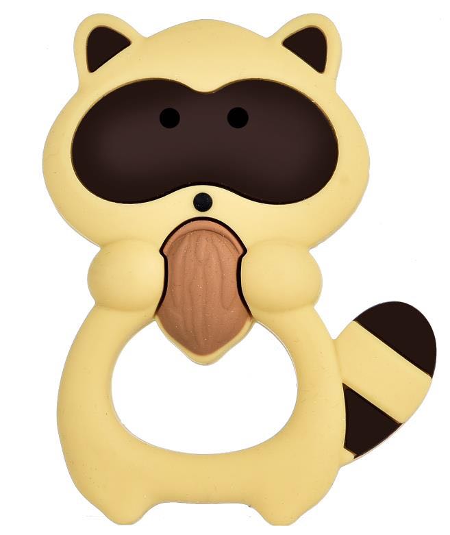 Silicone teether for baby raccoon Baby teething non-toxic soft teether stick teether can be boiled