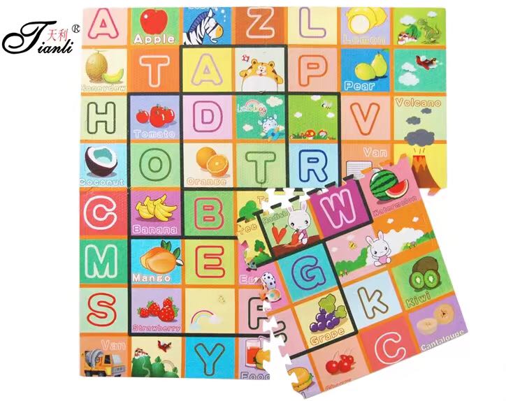 EVA color-printed fruit letter floor mat puzzle Specification image