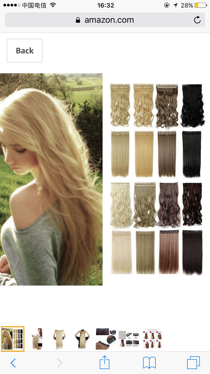 5夹发片，哑光亮光5clip hair extensions产品图