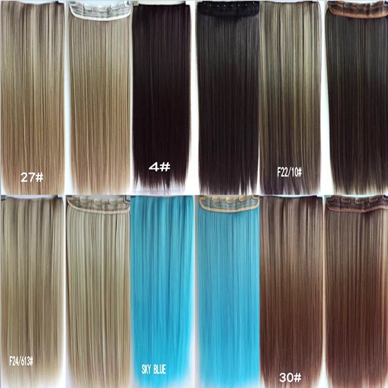 5夹发片，哑光亮光5clip hair extensions细节图