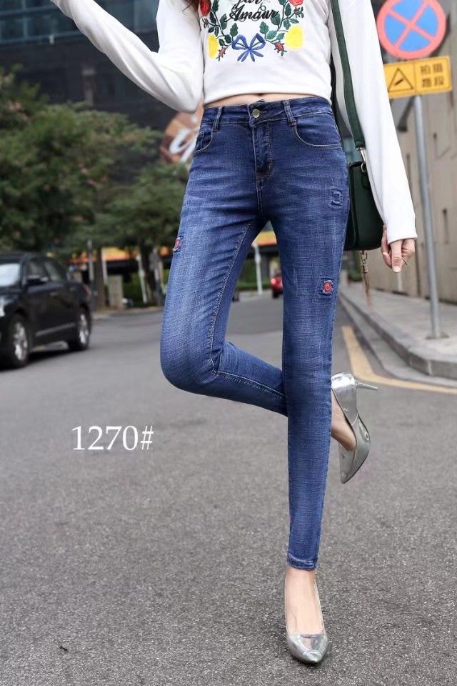 Spring Edition new women's trendy skinny pants, ladies' slim-fit pencil pants, long pants, jeans, Korean style fashion details Picture
