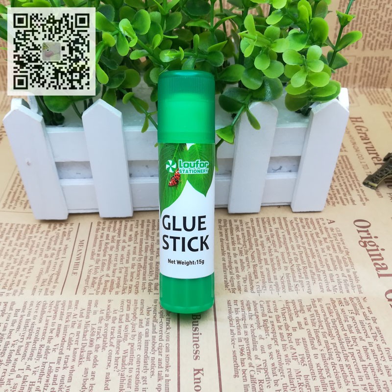 学生办公15GPVP固体胶 环保无毒无色粘性强绿叶固体棒胶水