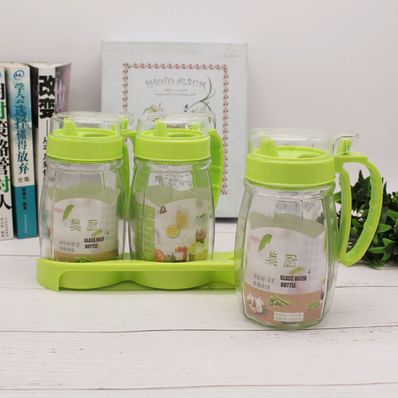 厨房玻璃油壶调味罐套装调味瓶控油壶3件套创意促销