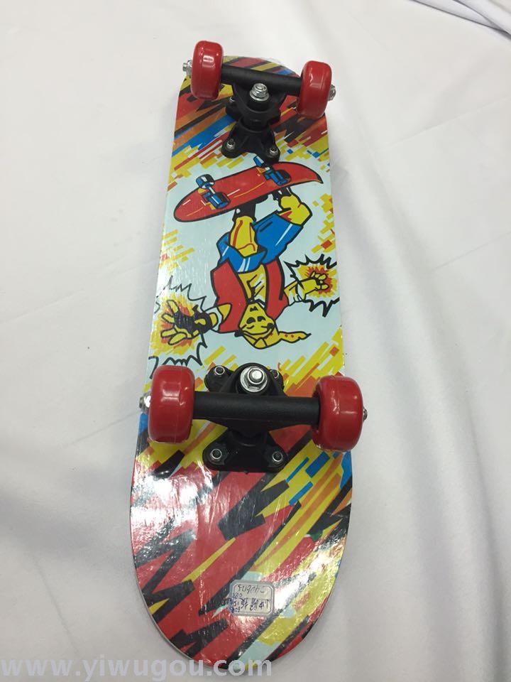 2406 Four Wheel Skateboard Children's Skateboard Double Warp Board Belt Pattern 60X15cm details Picture