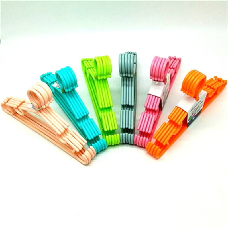 5 children's plastic non-slip clothes hanger baby solid clothes hanging newborn baby no trace clothes hanger for children drying clothes