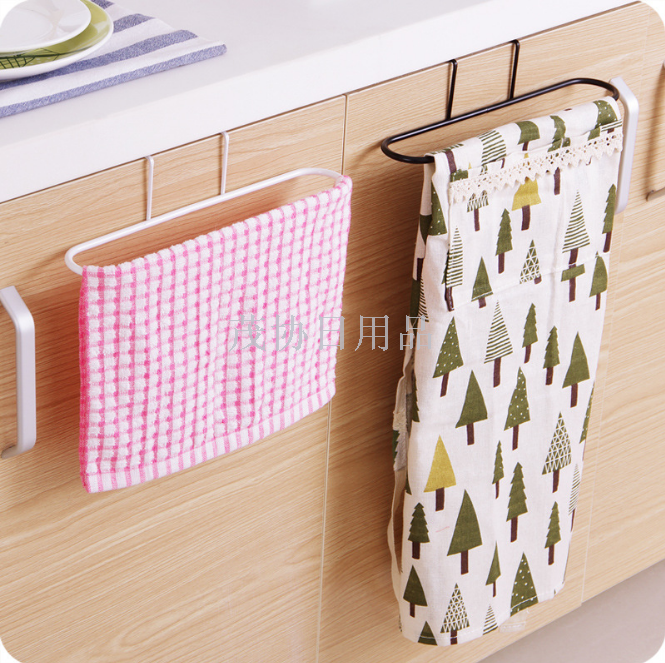 Kitchen multi-purpose door-back towel rack washroom seamless nail cabinet dishcloth rack sundry rack