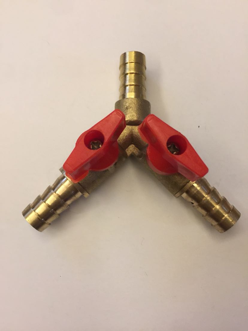 红柄铜三通加长煤气开关三通gas煤气灶配件