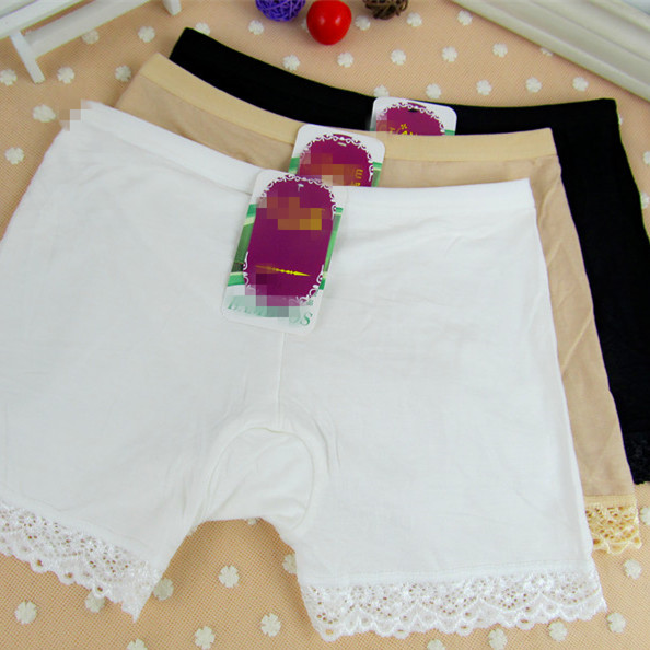 Lace And Crotch Three-Point Safety Pants Eco-Fiber Xiani 334 details Picture