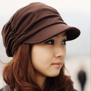 韩版休闲潮人时装帽 时尚男女士褶皱鸭舌帽子图