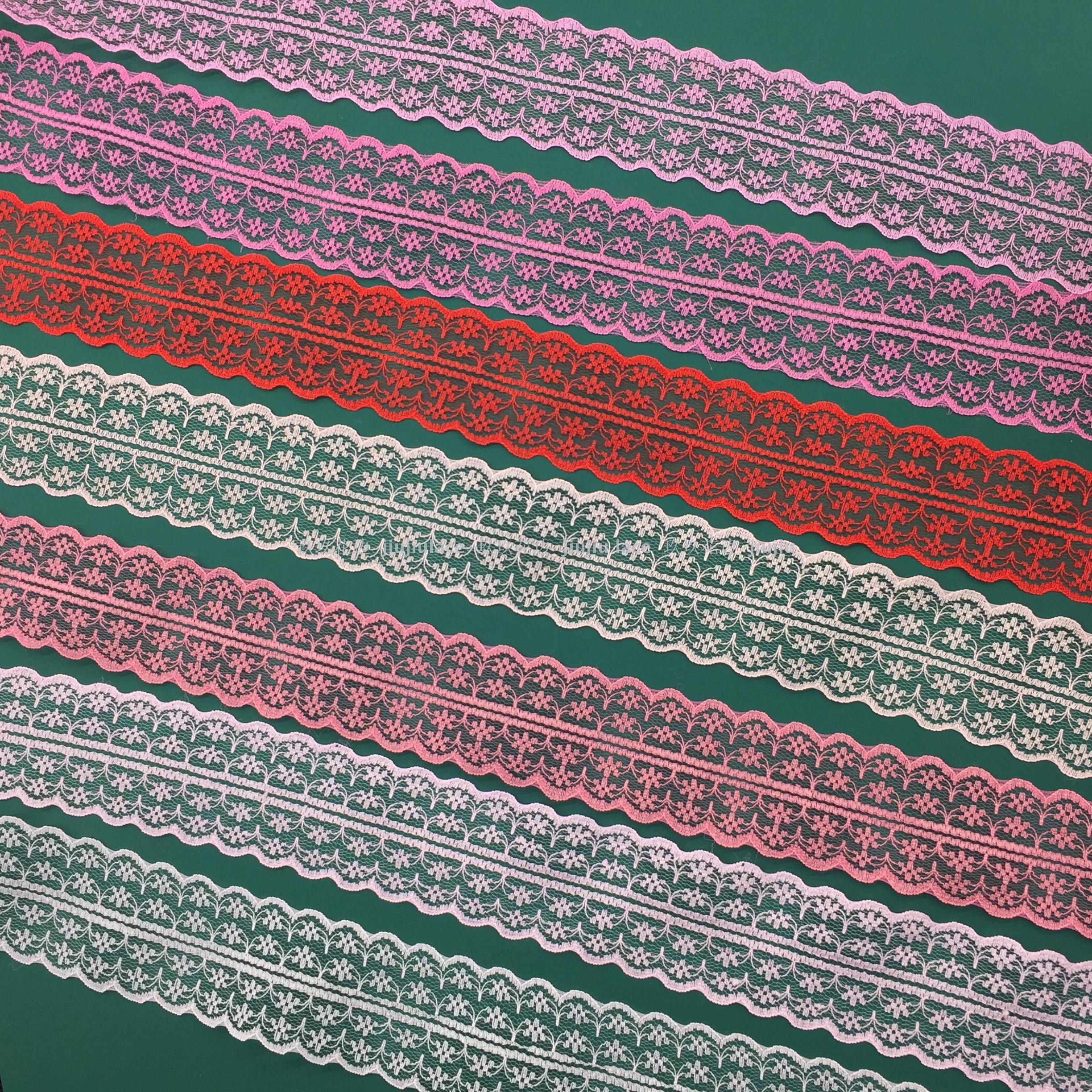 133-meter patterned non-elastic colored lace ribbons, children's accessories, hair band decorative lace Specification image
