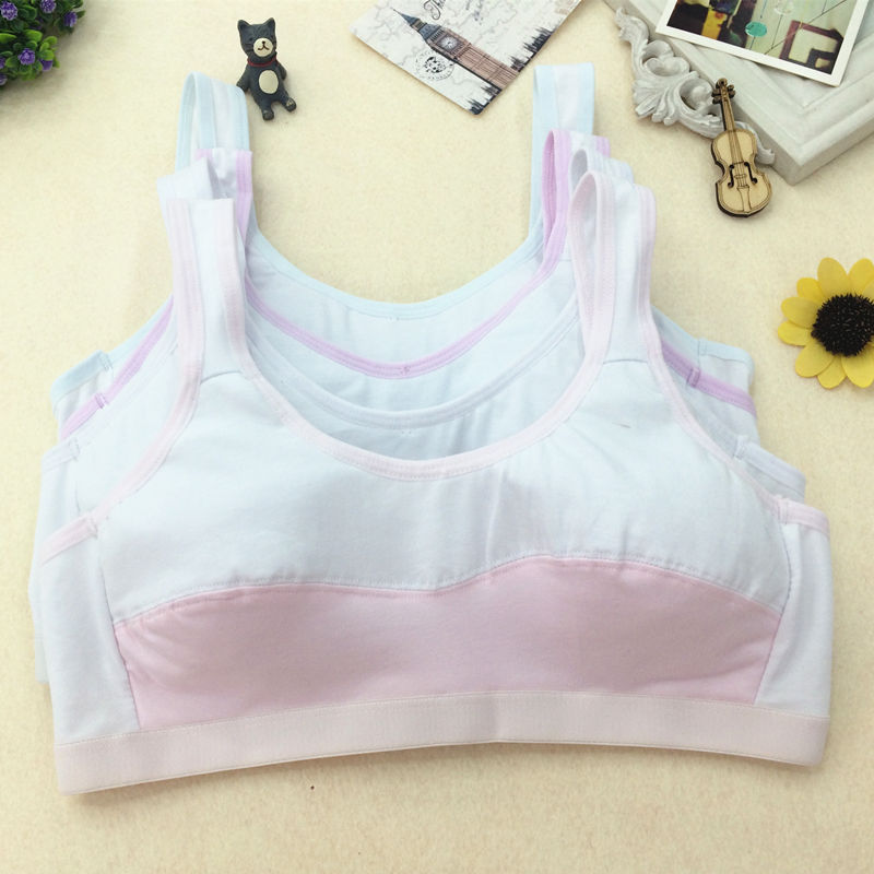 Cotton undershirt for girls with three rows of button down cotton undershirt