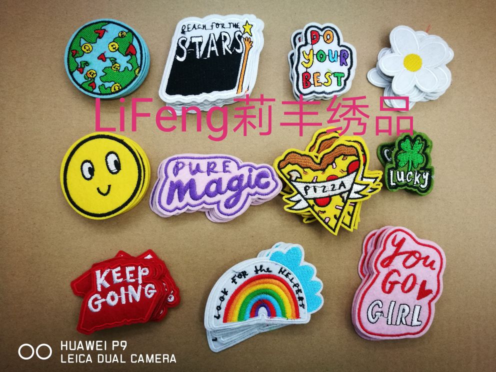 English letter fabric stickers, embroidery stickers, computer embroidery clothing accessories Specification image