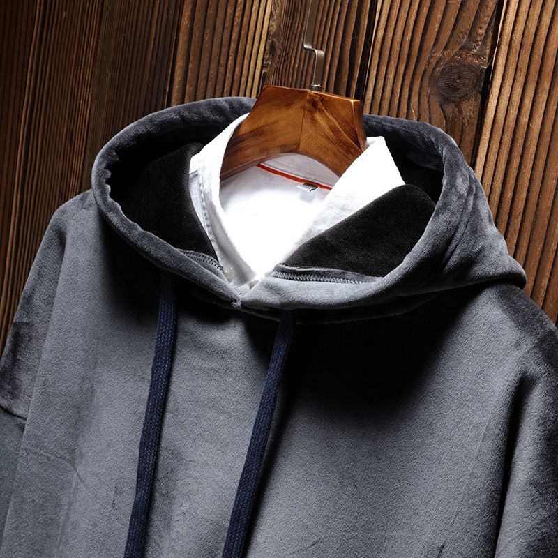 The new fleece men's hoodie in Korean style is fashionable and trendy, comfortable and versatile for men Application Scenario