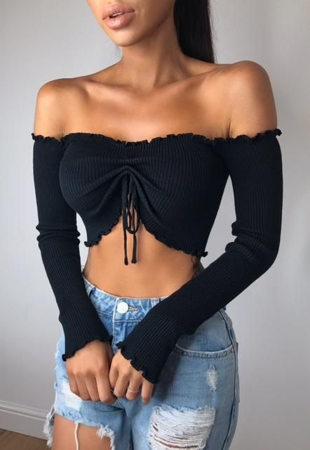 European and American one-shoulder sexy long-sleeved top T-shirt base layer for women