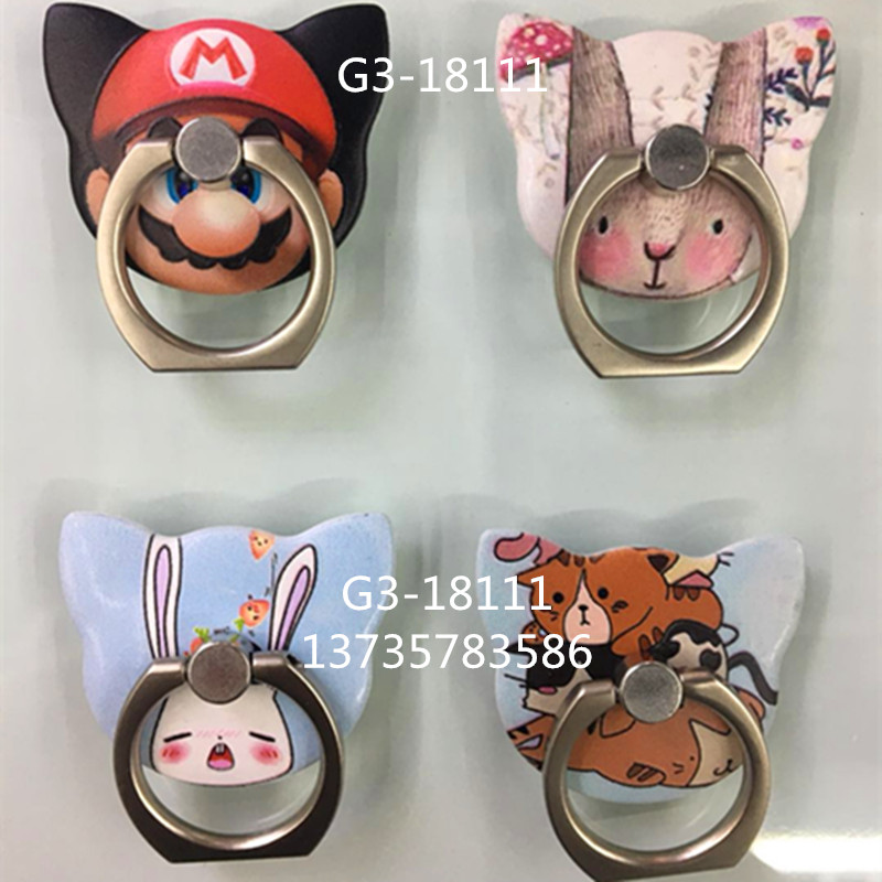 Japanese and Korean cartoon ring stand, mobile phone lazy person stand, painted 3D stereoscopic details Picture