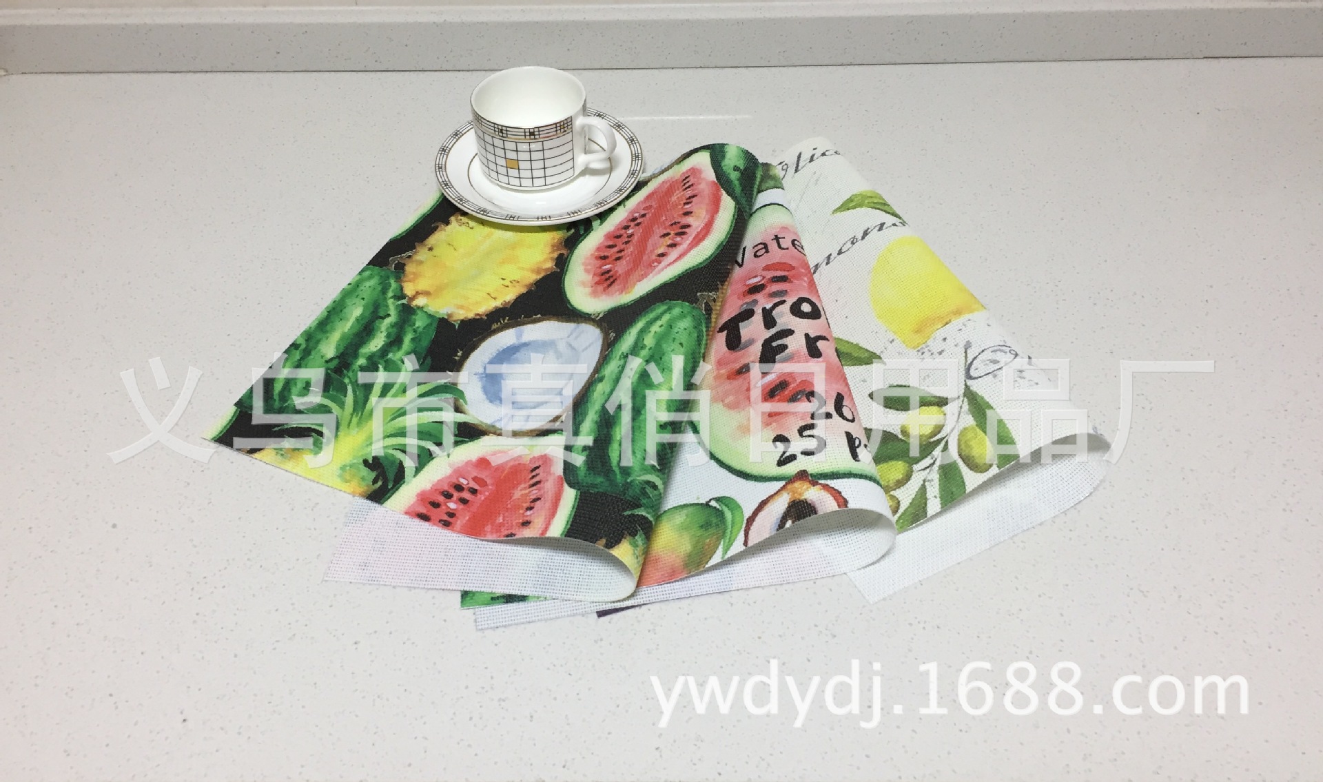 Printed PVC, fruit series Tselin western-style food mat japanese-style European thermal insulation mat table mat environmental friendly mat thumbnail