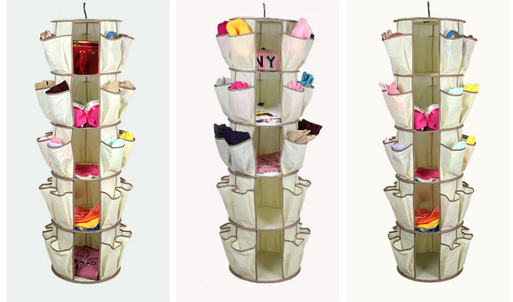 厂家现货 360度旋转收纳袋 TV鞋挂袋 收纳挂袋 3层 5层三层 五层