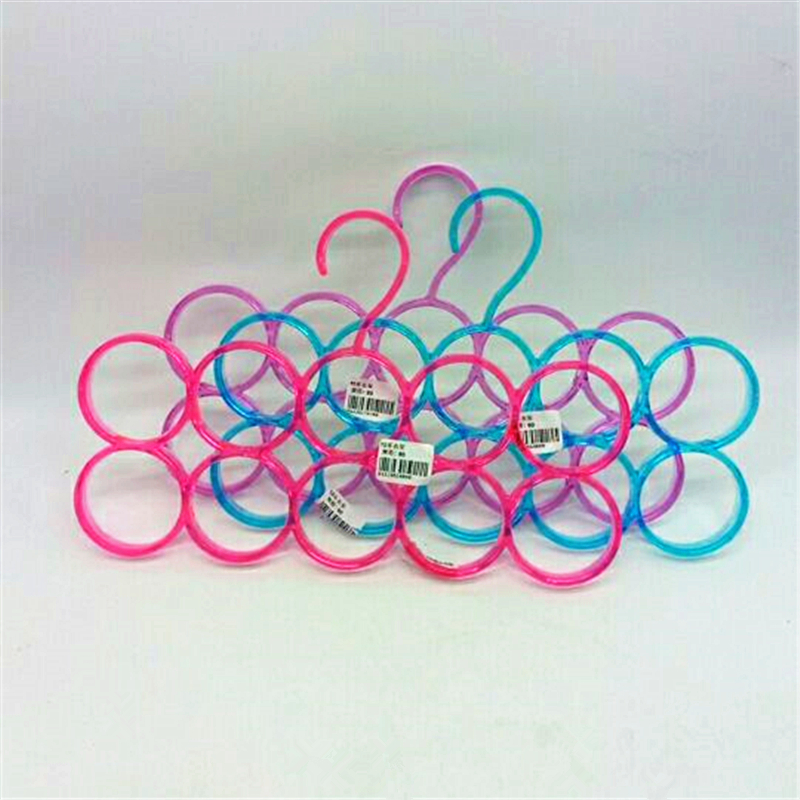 10环创意整理衣架收纳糖果色十环围巾丝巾领带架衣架挂钩