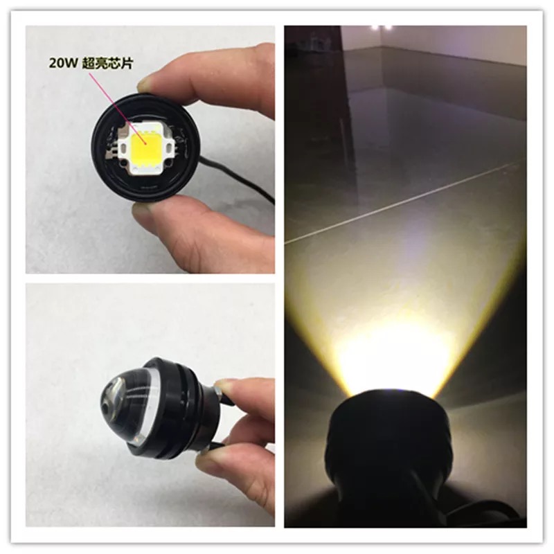 Motorcycle LED spotlights, ultra-bright and powerful 20W high-power headlights, fish-eye lens spotlights Specification image