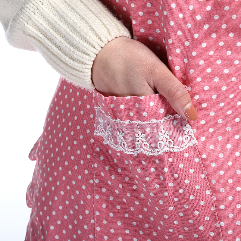 帆布加PVC双层小熊围裙带口袋神奇防水防污厨房围裙 地摊货源批发细节图