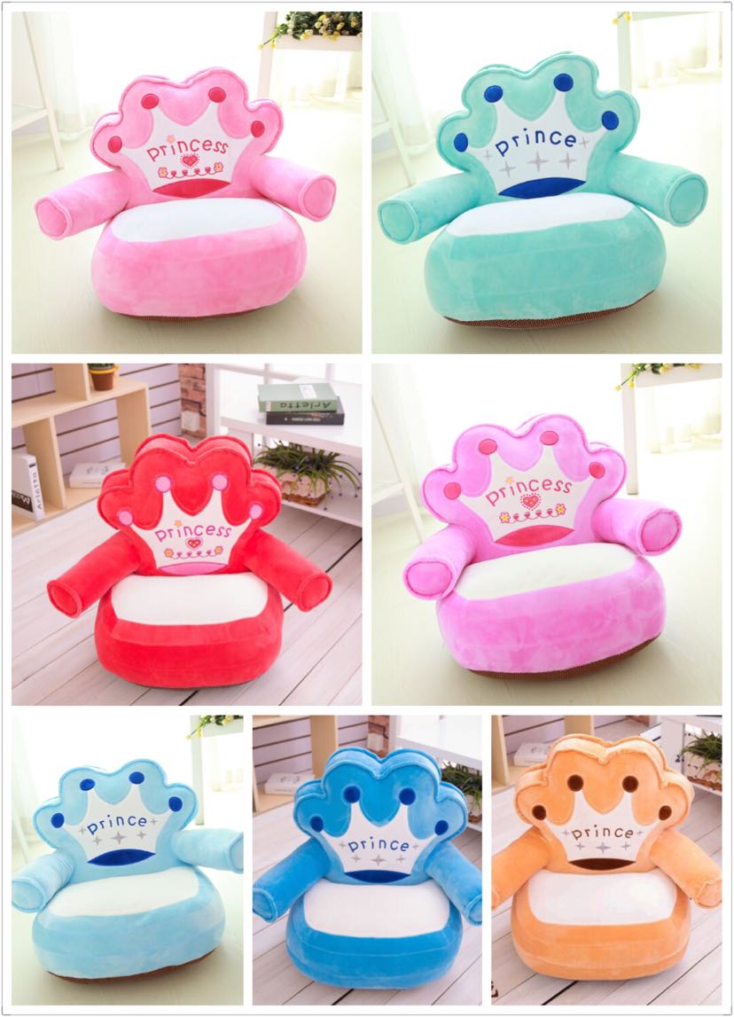 Showing a photo of a set of baby cartoon sofas and animal-shaped chairs
