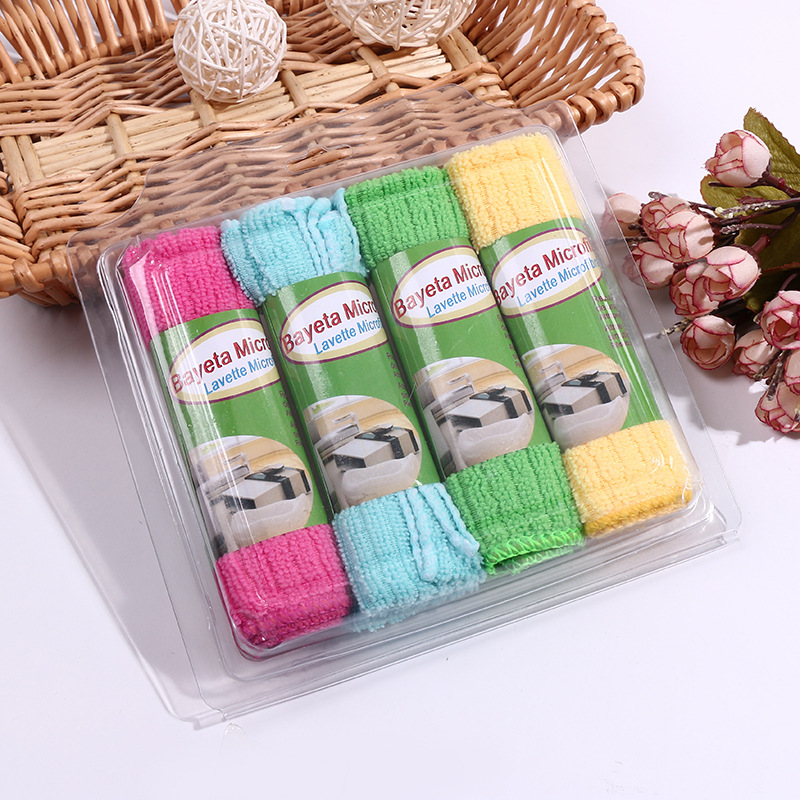 2018 Hot plain color boxed microfiber cloth clean oil multi-functional dishwashing towel Yiwu department store wholesale