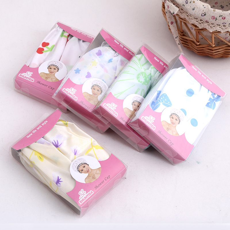 现货批发实用女士防水成人浴帽速卖通货源通用浴帽一次性洗漱用品产品图