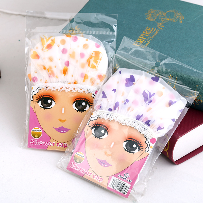 外贸原单新款女士加厚防水浴帽速卖通成人通用浴帽一次性洗漱用品