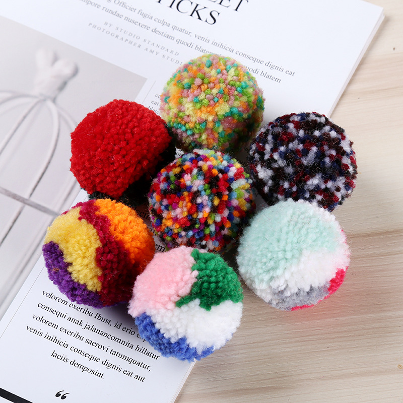 Clothing Accessories Scarf Decoration Kindergarten Early Education Toys Diy Hand-Made Polyester Hairball Hair Accessories Clothing Wholesale