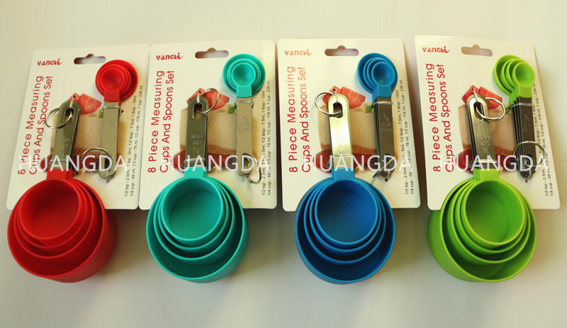 【HUANG DA】钢柄彩色量杯量匙套装