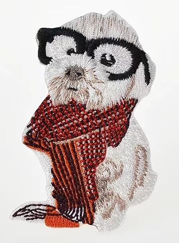 Lifeng Embroidery Cute Puppy cloth Patch Embroidery patch Computer embroidery Puppy embroidery Specification image