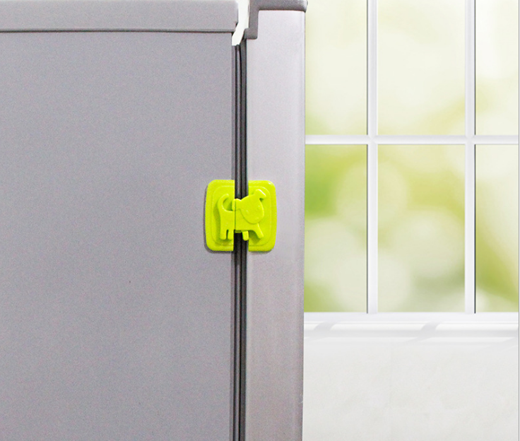 儿童防夹手抽屉锁安全锁婴儿安全防护冰箱门柜子柜门防开锁扣