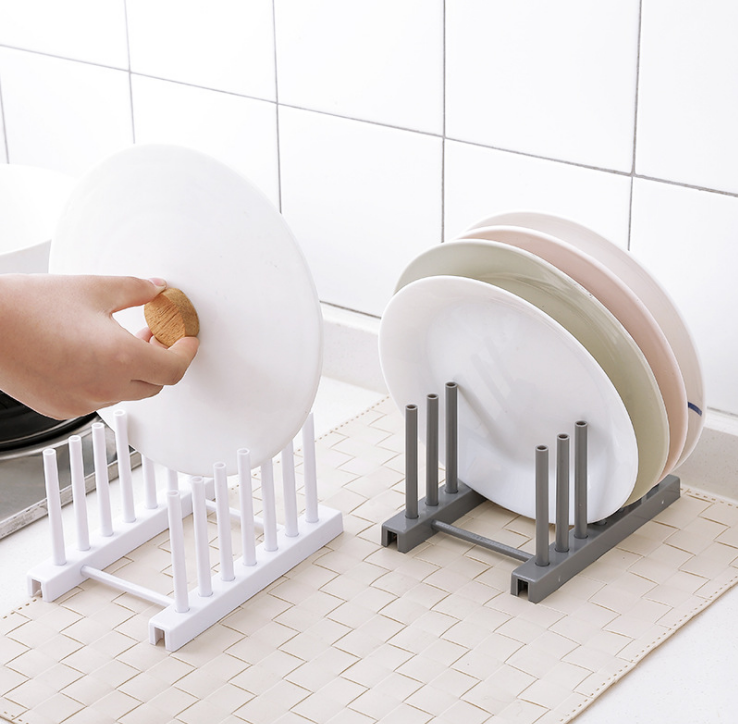 Plastic dish rack Bowl rack Dish rack pot lid rack Kitchen supplies storage rack drain rack Storage rack storage rack