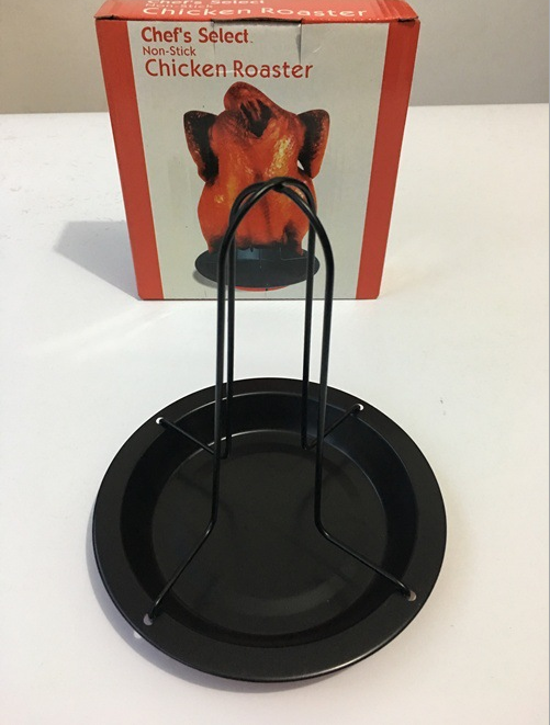 出口韩国户外野营加厚烧烤架叉鸡烤鸡架碳钢烘烤不粘烤鸡盘批发