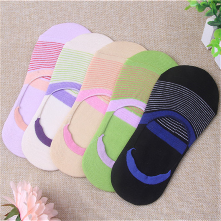 6双夏季新款 百搭女士袜子棉质条纹袜子按摩底 休闲短筒女袜厂家批发