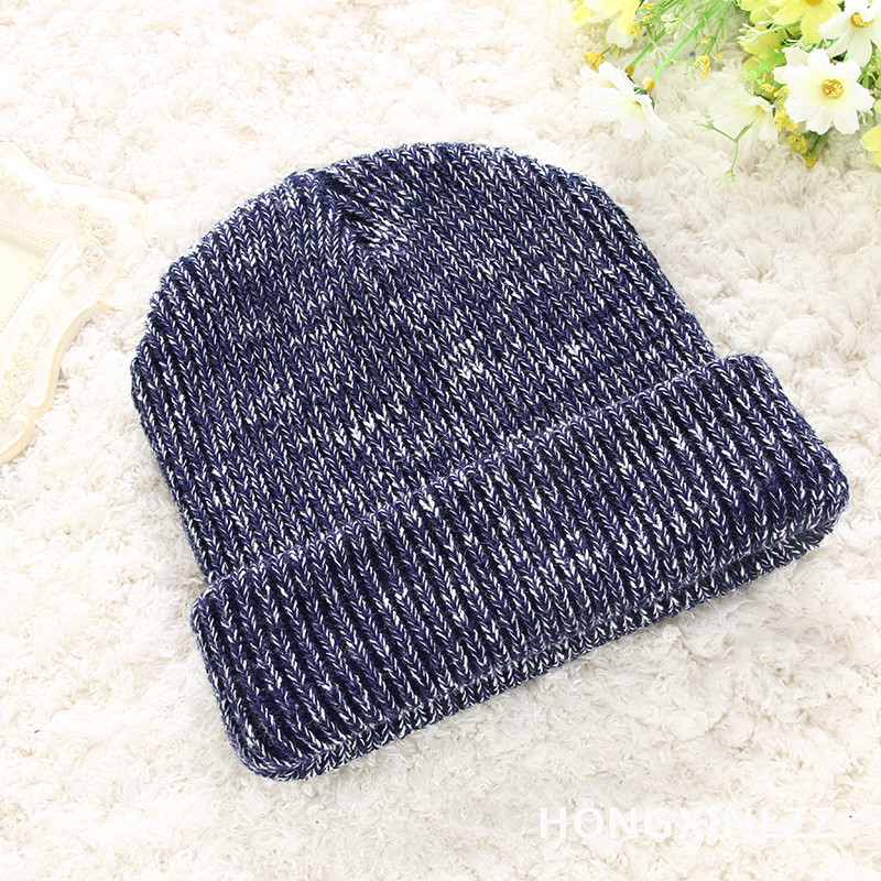 Wholesale of thickened knitted caps for men and women in mixed colors, new Korean style autumn and winter multi-color warm knitted caps details Picture