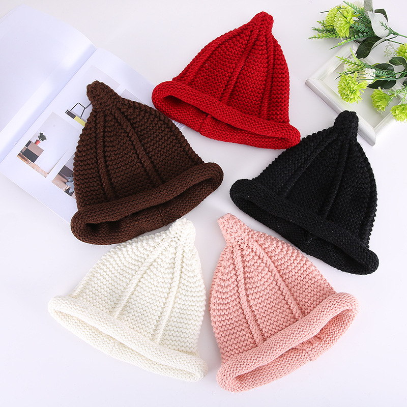 Adult Korean version autumn and winter coarse wool knitted caps, hand-rolled warm pacifier caps, and parent-child caps are in stock and available for purchase