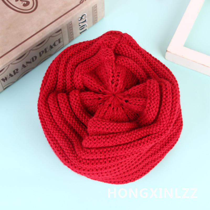 Wholesale of multi-layer hats with fleece and thickened wool winter hats for women with rolled edges and fashionable pom-pom Korean-style knitted hats from manufacturers details Picture