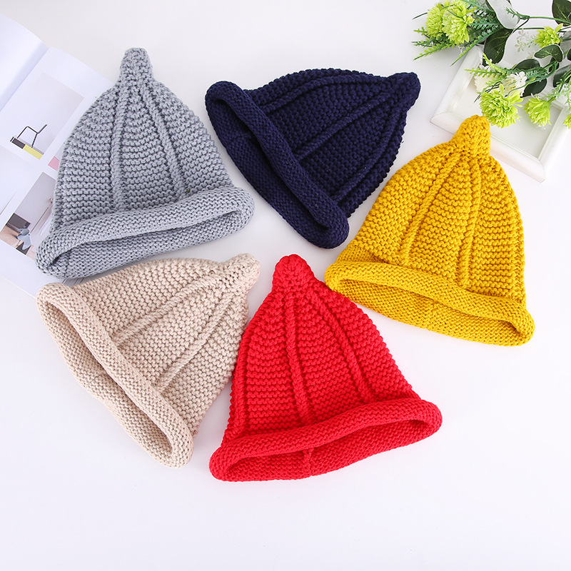 Adult Korean version autumn and winter coarse wool knitted caps, hand-rolled warm pacifier caps, and parent-child caps are in stock and available for purchase details Picture