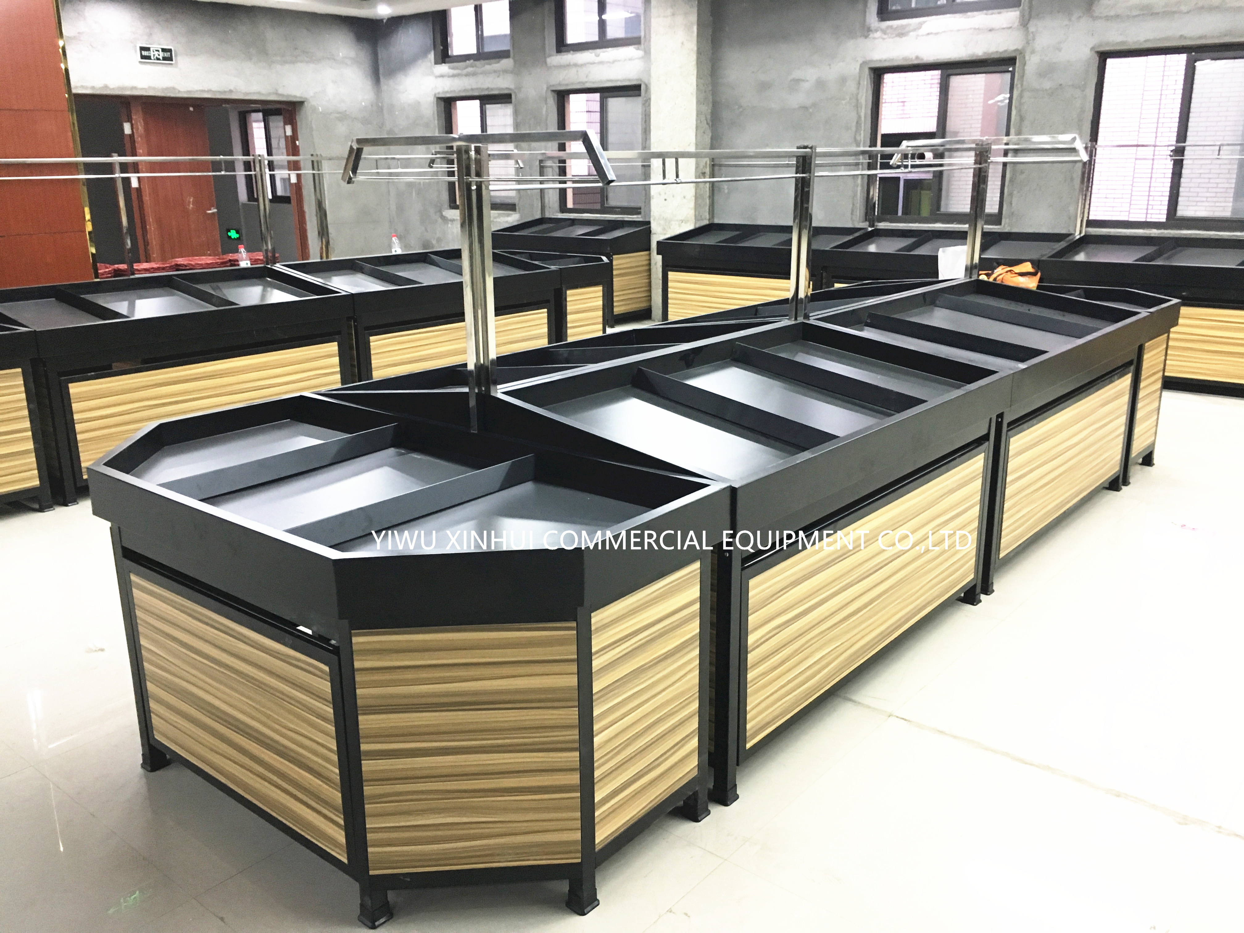 Fruit and vegetable shelves, single and double-layer fruit and vegetable storage racks, supermarket shelves, vegetable wholesale display racks Specification image
